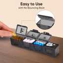 Fullicon Extra Large Weekly Pill Organizer 4 Times a Day, XL Large Pill Box, 7 Day Medicine Organizer, Pill case for Vitamin/Fish Oil/Supplements (Black)