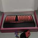 Ergonomic Wireless Keyboard and Mouse Set Wireless Keyboard Silent Mice Set with Wrist Rest for Computer, Laptop, PC, Mac, Windows Black Pink