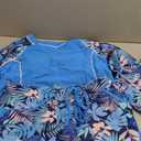 Women's Long Sleeves Rash Guard - 2 Piece Swimsuits with Built in Bra Swim Shirt and Shorts with Pockets (Large)