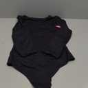 PUMIEY Bodysuits For Women Long Sleeve Tops Jet Black Medium