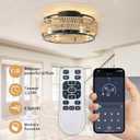 18 Inch Caged Ceiling Fans with Lights and Remote, Boho Flush Mount Fandelier Ceiling Fan with Light, Low Profile Rattan Farmhouse Ceiling Fan 6 Speeds Reversible for Bedroom,Kitchen, Include Bulbs