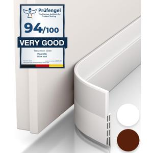 Vellure door draft stoppers for bottom of door - NEW premium door sweep / door seal strip (save energy  installs quickly and easily) door weather stripping, ideal for keeping out cold (1x39" white)
