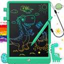 FLUESTON LCD Writing Tablet, Doodle Board Toys Gifts for 3-8 Year Old Girls Boys, 10 Inch Colorful Electronic Board Drawing Pad for Kids, Gifts for Toddler Educational Learning Travel Christmas, Green (11"W x 7.5"H)