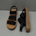 BUTTON ~ Women Slip On Casual Open Toe Three Elastic Bands with Ankle Strap Fashion Gladiator Sandal, Size 8