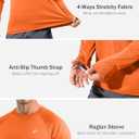 Pudolla Men's Sun Protection Shirts UV SPF UPF 50+ Rash Guard Long Sleeve Lightweight Quick Dry Brethable Swimming Fishing (Orange, L)