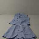 Tankaneo Womens 2 Piece Outfits Casual Suit Sets Sleeveless Button Down Blazer Vest Shorts Office Business Matching Set (Medium, Sky Blue)