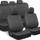 BDK PolyPro Car Seat Covers Full Set in Solid Charcoal Front and Rear Split Bench Seat Covers for Cars, Easy to Install, Accessories for Auto Trucks Van SUV,Solid Gray