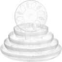 YOUEON 24 Pack Clear Plant Saucers with Feet, 6/8/10/12 Inch Heavy Duty Plastic Plant Drip Trays, Flower Pot Trays, Plant Water Catcher Tray for Indoor & Outdoor Plants, Round, 4 Sizes