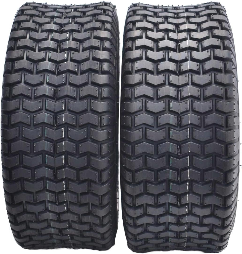 Dayrim 2 Pcs 16X6.50-8 Lawn Mower Tires - 4 Ply, Tubeless, Turf Tread for Riding Mowers & Garden Tractors
