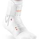 Slim-Fit Ankle Brace for Sprained Ankle, Quick Lace Up Ankle Support for Women Men with 2 Auto-Shaped Pads, Air Fabric Cool Ankle Stabilizer for Injury Recover, Running,Sports (White, M)