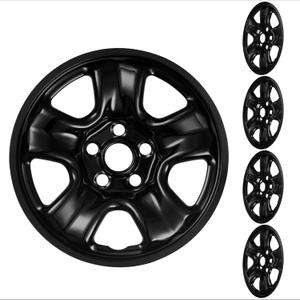 16 Inch Wheel Skins Compatible with 2012-2016 Honda CR-V Factory Steel Wheels, Snap-On Wheel Covers, Durable ABS Replacement Hubcaps Set of 4 (Black)