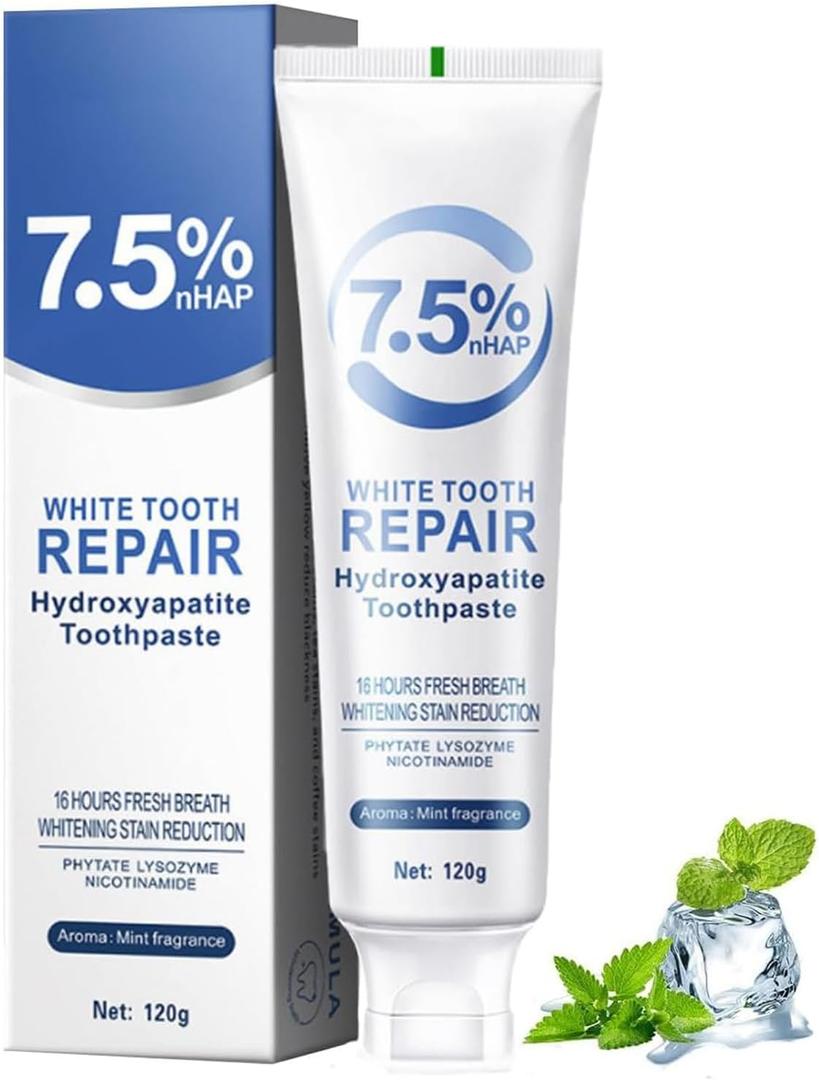 3 x Hydroxyapatite Toothpastes, Hydroxyapatite Toothpastes for Enamel Protection and Tooth Strengthening, Gentle Mint, Fresh Breath, Daily Use for Oral Health, 4.23oz