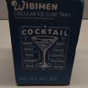 WIBIMEN Ice Cube Tray with Lid and Bin - Round Ice Trays for Freezer with Lid - Ice Cube Trays for Freezer with Ice Container (0.8"-2PACK Blue)