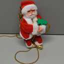 Upgraded Electric Climbing Rope Santa Claus 3 Gears Animated Climbing Christmas Santa Toy Novelty Plush Santa Climbing Rope Musical Ornament for Decoration Gift
