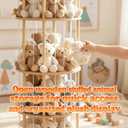 Stuffed Animal Zoo Storage Large Wooden Stuffed Animal Holder&Toy Organizer,54"Plush Storage for Kids Playroom Bedroom,with Optional Wheels or Fixed Base,Decor Display Corner Round