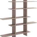 Danya B. Modern Home and Office Decor - Decorative Floating Wall Mount Asymmetric Display Shelves (Weathered Oak)