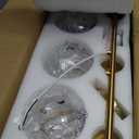 Mecgirn Brushed Gold Bathroom Vanity Light Over Mirror, 3 Light Bathroom Light Fixtures with Clear Globe Glass Shade, Modern Vanity Lighting Wall Mounted