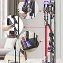 Haturi Vacuum Stand for Dyson V15 V12 V11 V10 V8 V7 V6, Metal Storage Holder for Cordless Vacuum & Accessories, Compatible with DC30 DC31 DC34 DC35 DC58 DC59 DC62 DC74, Black