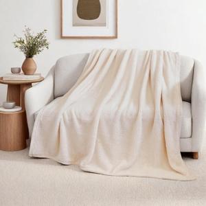 ZYFZCYBL White Sherpa Fleece Throw Blanket for Couch, Soft Warm Thick Blanket for Winter Cozy Fluffy Microfiber Throw Flannel Double Reversible Blankets for Bed Sofa, White Throw Size 50"x60"