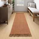 Collive Long Hallway Rug, 2.6' x 7', Washable Indoor Entryway Rug, Terracotta Braided Woven Rugs, Low-Profile Floor Carpet for Laundry Room, Bedroom