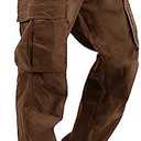 THWEI Mens Cargo Pants Casual Joggers Athletic Pants Cotton Loose Straight Sweatpants .L