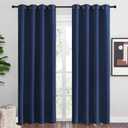 NICETOWN Navy Blackout Curtains 86" Long for Living Room, Thermal Insulated Window Treatment Light Reducing Room Darkening Drapes for Boys Kids Bedroom, Classroom, Apartment (55" W x 86 L, Set of 2)