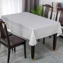 Elegant Rectangular Tablecloth, 100% Waterproof Vinyl, Solid Color Tablecloth, Modern Minimalist Style, Suitable for Dining/Gathering/Picnic/Kitchen Table Decoration (Light Gray, 60X102)