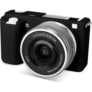 Rieibi ZVE10 Case, Soft Silicone Protective Case for Sony ZV-E10 ZVE10 Camera, Lightweight Rubber Cover for Sony Alpha ZVE10 - Black (Not for ZV-E10 Mark II)