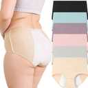 Incontinence Underwear for Women, Plus Size Incontinence Protective Briefs, Cotton High Waisted Adult Panties, 6pcs, 4XL