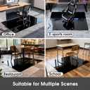 Elasticity Black Clear Chair Mat 46" x 46" - Transparent Protective Floor Mat for Hardwood & Tile Floors, Home & Office Rectangle Hard Floor Protection Mat