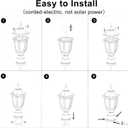FUDESY Outdoor Post Lights, Electric Exterior Lamp Post Light Fixture with Pier Mount Base, LED Bulb Included, Anti Corrosion Black Plastic Materials, Pole Lanterns for Garden, Patio, Pathway