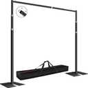 FUDESY Pipe and Drape Backdrop Stand Kit, 10x10ft Heavy Duty Backdrop Stand Adjustable Background Frame with Metal Base for Photography Wedding Parties Events Decoration, Black
