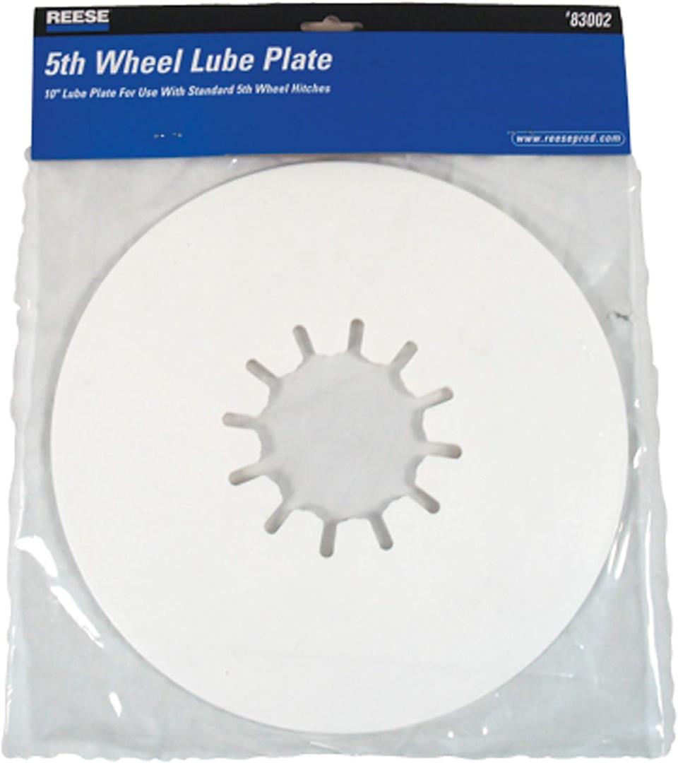 REESE Towpower 83002 Fifth Wheel Lube Plate, 10 Inch Round, 3/16 Inch Thick, Eliminates Need for Grease