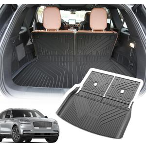 Cargo Liner Compatible with 2020-2025 Lincoln Aviator Trunk Mat Cargo Mat Back Seat Cover Protector Dog Liner Pet Mat Cargo Trunk Liner(Backrest Mats+Trunk Mat)