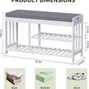 Shoe Rack Bench with Cushion,2 Tiers Shoe Bench with Flip-Top Storage,Wood Shoe Rack for Entryway, Hallway, Bedroom, Front Door Entrance (White)