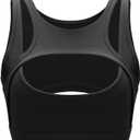 Big Busted Women Shockproof Sports Bras With Removable Pads Seamless Yoga Croptop T-Shirt Bra Training Underwear (Color : Black, Size : S/ Small)