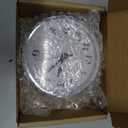 PATIKIL 3.5" 90mm Quartz Clock Insert, Round Quartz Movement Miniature Clock Mini Arabic Numeral Clock Fit 78mm/3.1" Diameter Hole for Replacement Home, Silver Tone/White, Style 4