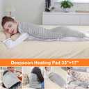 Deepsoon Heating Pad,Electric Heating Pads for Back,Neck,Moist Heating Pad for Abdomen Shoulder Knee Legs,Dry/Moist Heat&Auto Shut Off,Mother's Day Birthday for Men and Women,Light Gray,33x17 Inch