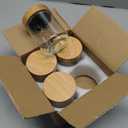 4 Pack 10oz Overnight Oats Containers with Bamboo Lids, Glass Jars with Airtight Lids for Meal Prep, Wide Mouth Mason Salad Jars, Glass Food Storage Container for Yogurt Chia Snacks Spice Sugar