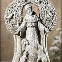 Avalon Gallery Saint Francis Peace Tree Garden Figurine, Stone Resin Outdoor Statue, 12.5" Tall x 8" Wide