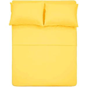 Best Season Cotton Full Size Sheet Set (Yellow Color) 4 Piece - 100% Cotton Bed Sheets Sets with Envelope Pillow Cases Deep Pocket fit Upto 16”