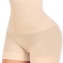 Tummy Control Shapewear Shorts for Women Under Dress Seamless Shaping Boyshorts Panties Slip Shorts Underwear (#3 Nude-4, Small)
