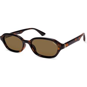 SOJOS Retro Rectangle Polarized Sunglasses for Women Men Trendy Hexagon Narrow Chic Y2K Sunnies SJ2629 (Tortoise/Brown)