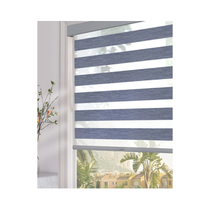 Persilux Blackout Cordless Zebra Blinds for Windows (35" W x 64" H, Dark Grey) with Upgraded Cassette Free-Stop Dual Layers Sheer Roller Shades for Home and Office