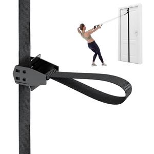 FITKIT Door Sliding Anchor Straps with Movable Multi Points for Resistance Bands & Suspension Straps, Workout Wall Attachment for Home Gym, Fits 6-8 ft Doors