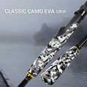 Fiblink 4-Piece Travel Fishing Rod, Spinning & Casting Rod with Camo EVA Handle, Portable Freshwater Carbon Fiber Pole, 7'6" Medium