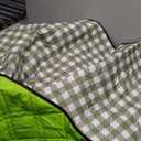 ZAZE Extra Large Picnic Outdoor Blanket, 80''x80'' Waterproof Foldable Blankets Gingham Picnic Mat for Beach, Camping Grass Lawn Park Accessories Cute Couple Gifts Ideas Wedding Registry(Green White)