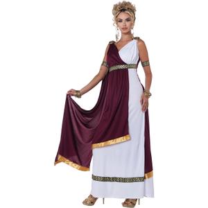 Roman Empress Costume, White/Burgundy, Small (6-8)