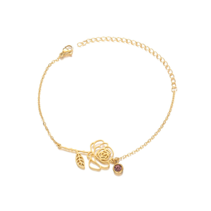 Brand: vdwv. Birth Flower Bracelets Floral Birthstone Bracelets Wildflower Leaves Bracelet Birth Month Floral Birthstone Pendant Bracelet for Women Elegant Gift