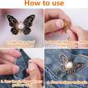 7pcs Butterfly Waist Tighteners for Women, Pants Waistband Button Pins Buckle No Sew No Tools Adjustable Clips Knots Supplies for Loose Jeans Skirts Dress